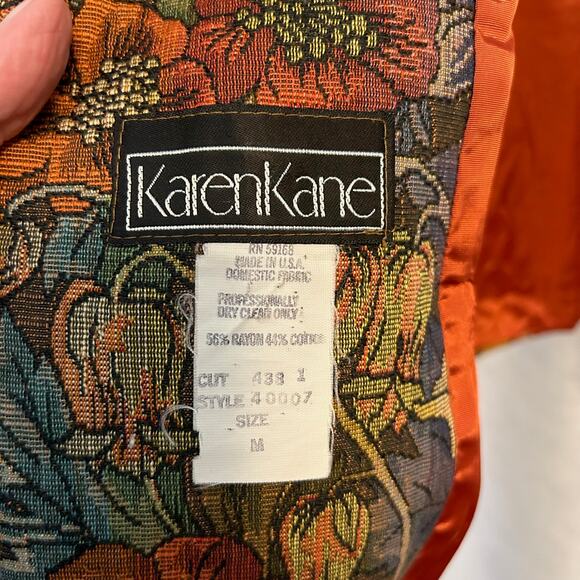 Karen Kane Vintage Tapestry Open Front Blazer Jacket Women's Size M - Picture 8 of 8